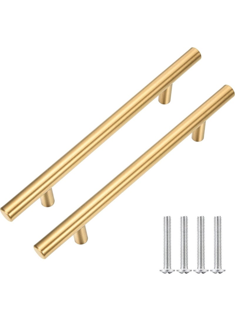 15 Pack Cabinet Pulls Brushed Gold Stainless Steel T Bar Pull Handle for Furniture Kitchen Cabinet Cupboard Drawer Door Handle Pull Knobs (Overall Length 7-7/8",Hole Center 5") - Image 4